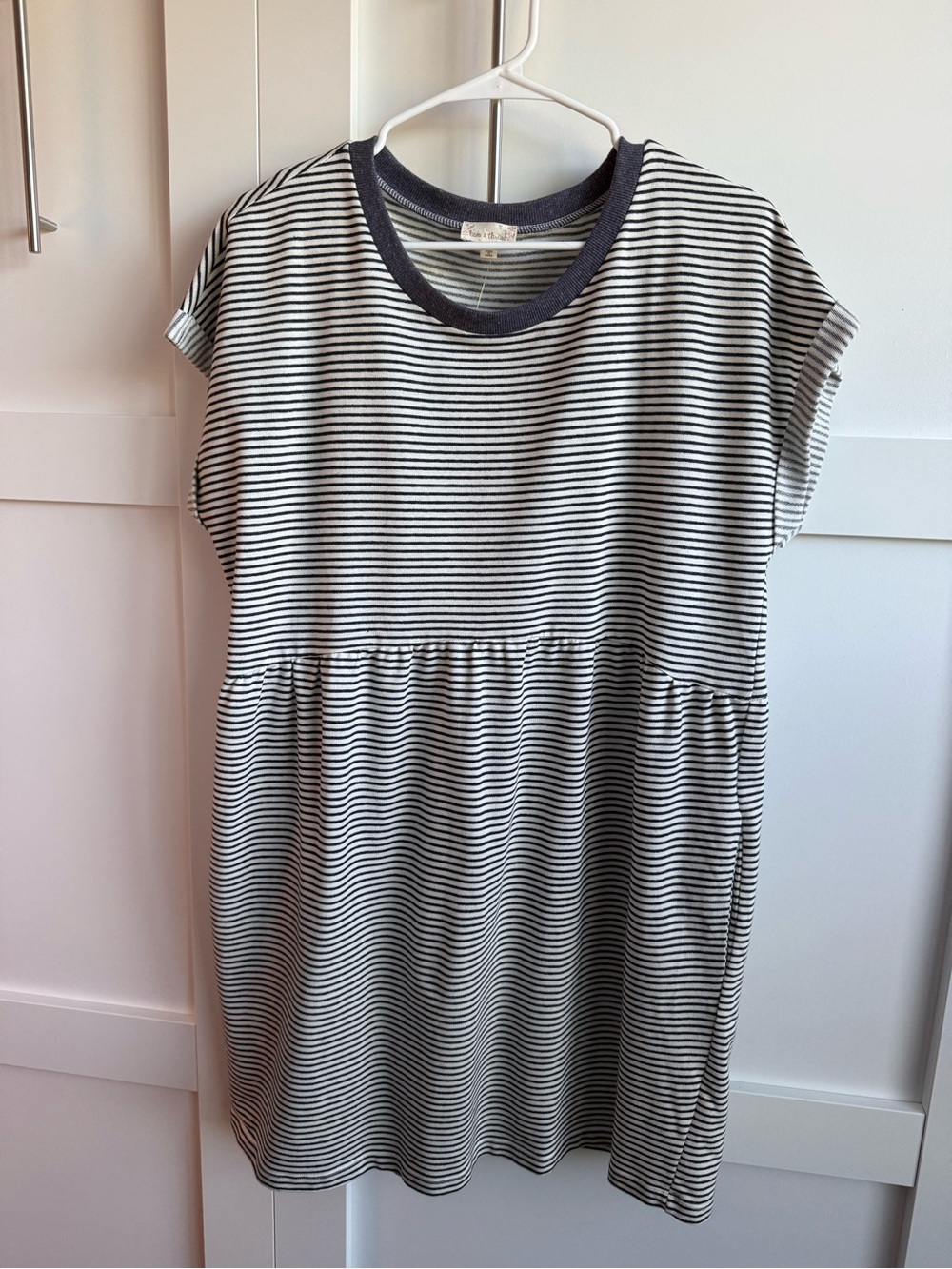 NWT- Women’s Striped Terry Babydoll Dress with pockets - size L
